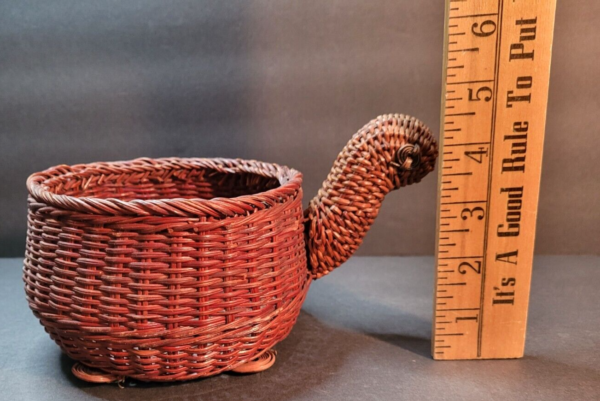 Wicker Basket Turtle Woven Rattan Country Rustic Farmhouse Planter Cottage Boho - Image 6