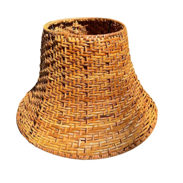 Wicker Lamp Shade Woven Straw Rattan Coastal Rustic Farmhouse Boho Brown 14"