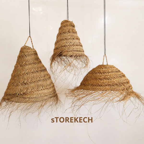 Wicker lampshade, Rattan lamp shade, Wicker pendant lamp, Straw chandelier - Image 3