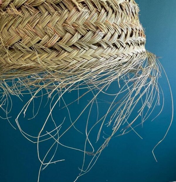 Wicker Luminaire Lampshade / suspension palm leaves - natural fiber Morocco Emma - Image 2