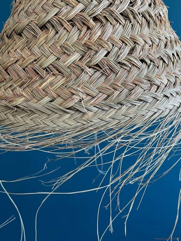 Wicker Luminaire Lampshade / suspension palm leaves - natural fiber Morocco Emma - Image 3