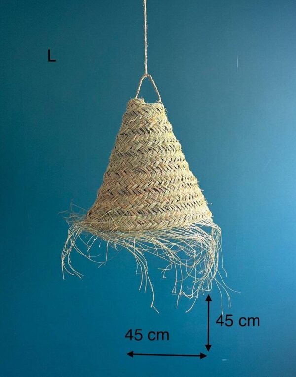 Wicker Luminaire Lampshade / suspension palm leaves - natural fiber Morocco Emma - Image 6