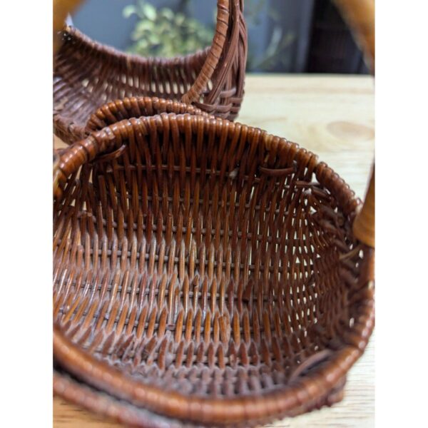 Wicker MCM mini baskets quail and bunny 5 to 6 inch lot of 2 boho cottagecore - Image 4