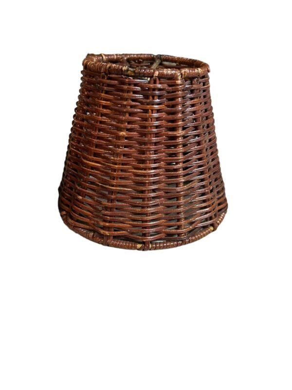 Wicker Mini Lamp Shades Clip On Vintage Set Of 2 Cottagecore Farmhouse - Image 2