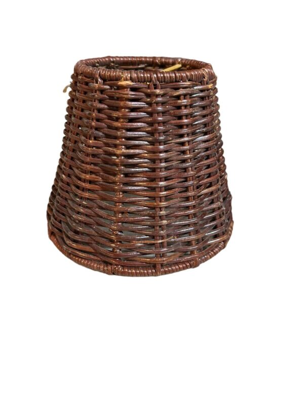 Wicker Mini Lamp Shades Clip On Vintage Set Of 2 Cottagecore Farmhouse - Image 3