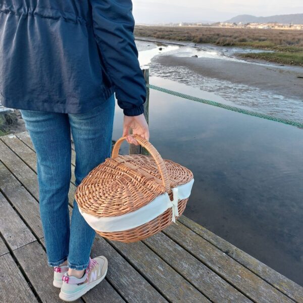 Wicker Picnic Basket / Picnic Basket with Lid / Boho Basket / Picnic Storage Ba - Image 4