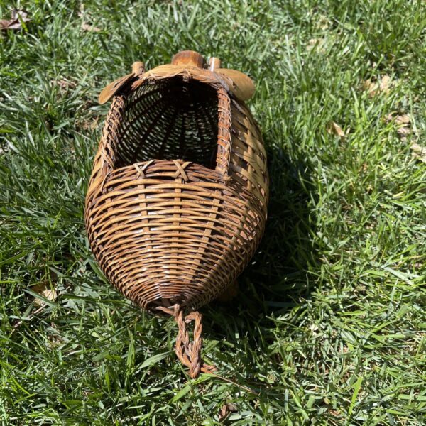 Wicker Pig Piggy Basket Planter Container Cute MCM Boho Decor Plant - Image 3