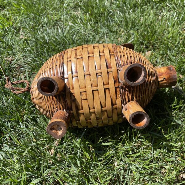 Wicker Pig Piggy Basket Planter Container Cute MCM Boho Decor Plant - Image 5