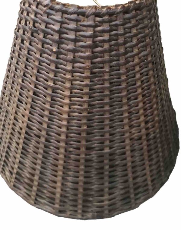 WICkER RATTAN BELL SHAPE Lamp Shade Lined Tropical Boho Bohemian Cottage Style