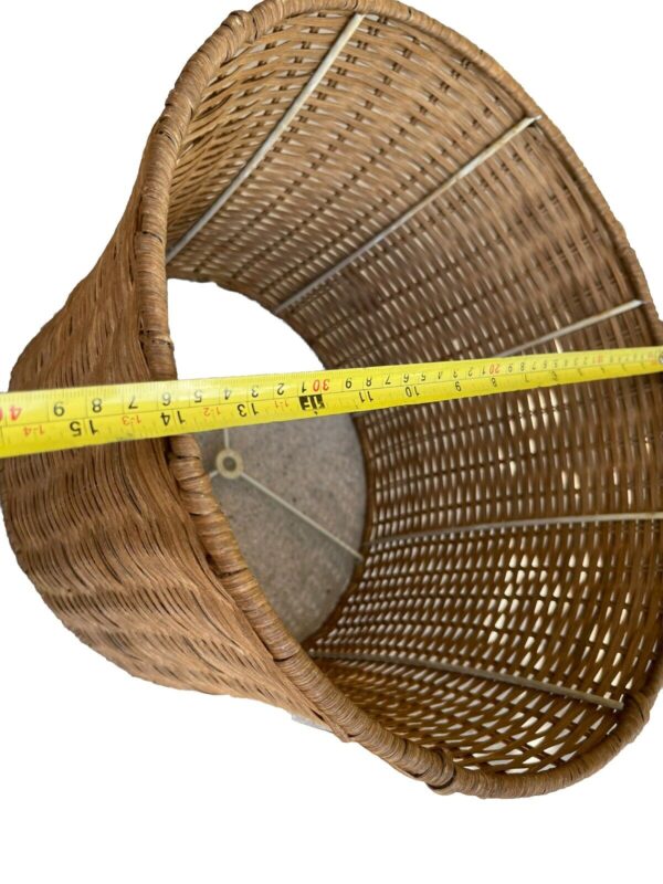 WICkER RATTAN DRUM SHAPE Lamp Shade Coastal Tropical Bohemian Cottage Chic Shade - Image 5