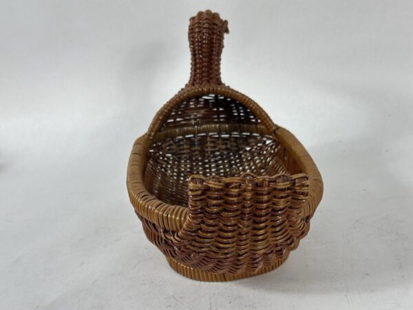 Wicker Rattan Duck Basket W/ Wooden Beak Duck Shaped Basket Handmade Boho Chic - Image 5