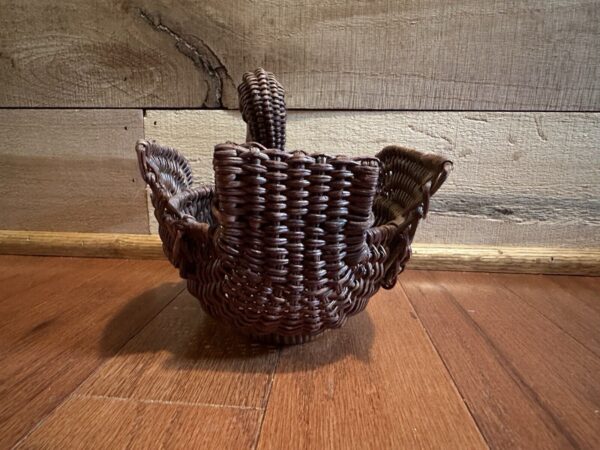 Wicker Rattan Duck Wooden Beak Duck Shaped 8" Basket Handmade Boho Woven - Image 5