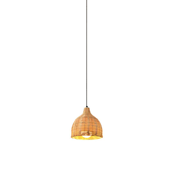 Wicker Rattan Shade Pendant Light Vintage Hanging Ceiling Lamp Minimalist Style - Image 3