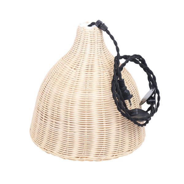 Wicker Rattan Shade Pendant Light Vintage Hanging Ceiling Lamp Minimalist Style - Image 5