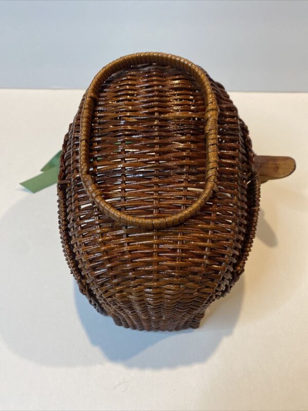 Wicker Rattan Woven Basket Swan Or Goose with Wooden Beak Handmade Boho Chic - Image 6