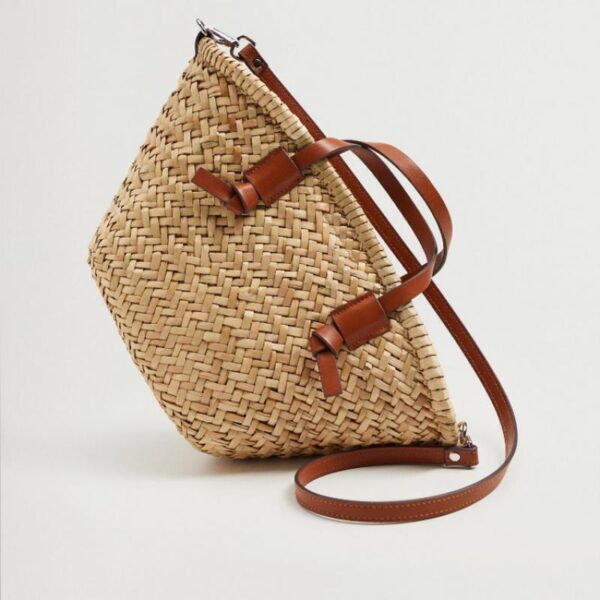 Wicker Woven Basket Bags Rattan Women Handbags Beach Straw Tote Crossbody Bag - Image 4