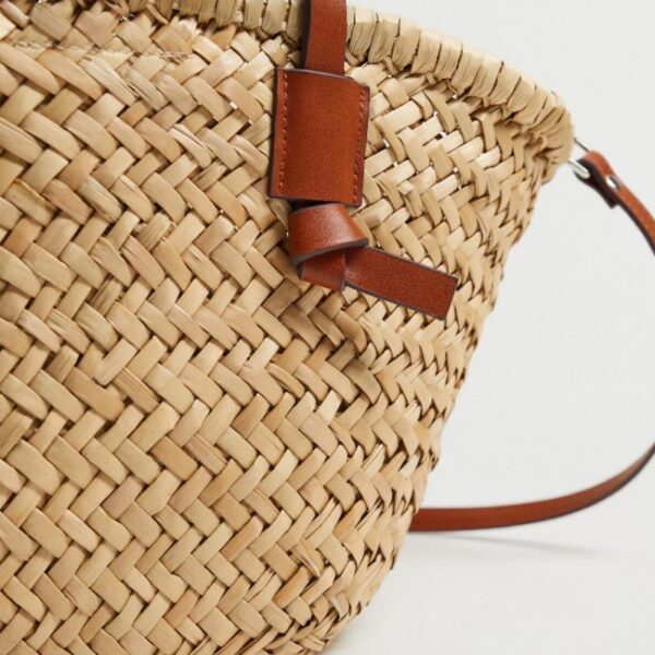 Wicker Woven Basket Bags Rattan Women Handbags Beach Straw Tote Crossbody Bag - Image 5