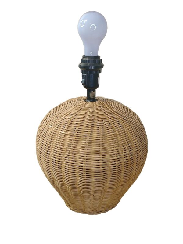 Wicker Woven Natural Rattan Table Lamp Decorative 15" Tall Boho No shade