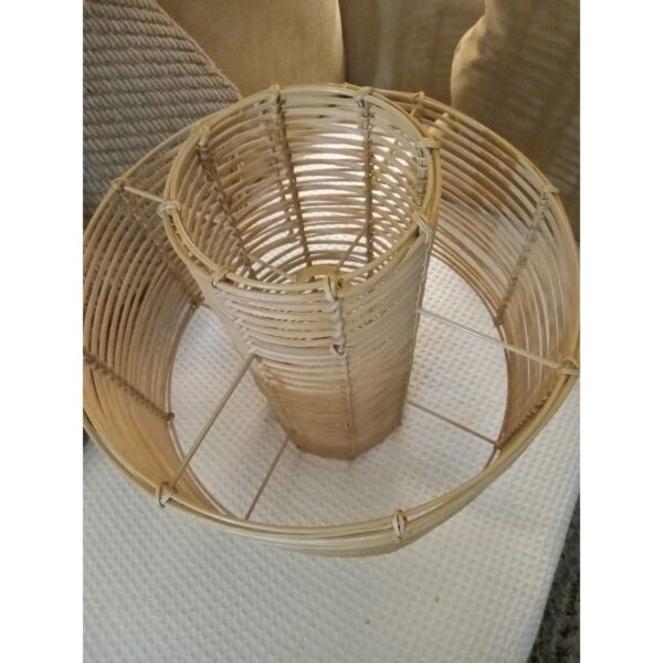 Wicker Wrapped Metal Open Cage Shade for Hanging or Replacement Shade - Image 3