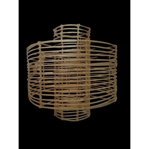 Wicker Wrapped Metal Open Cage Shade for Hanging or Replacement Shade