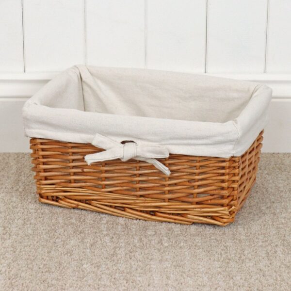 Windermere Lined Small Wicker Storage Basket