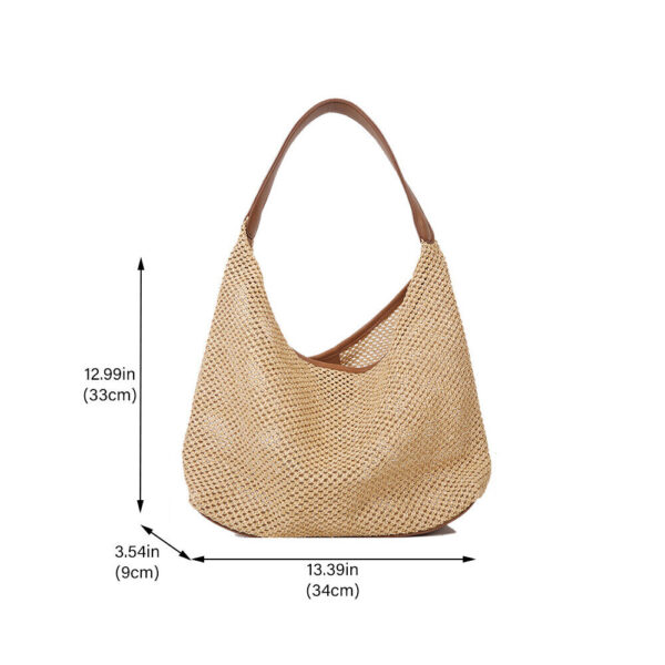 Women Boho Wicker Handbag Bag Tote Beach Straw Woven Summer Rattan Basket Bags - Image 4