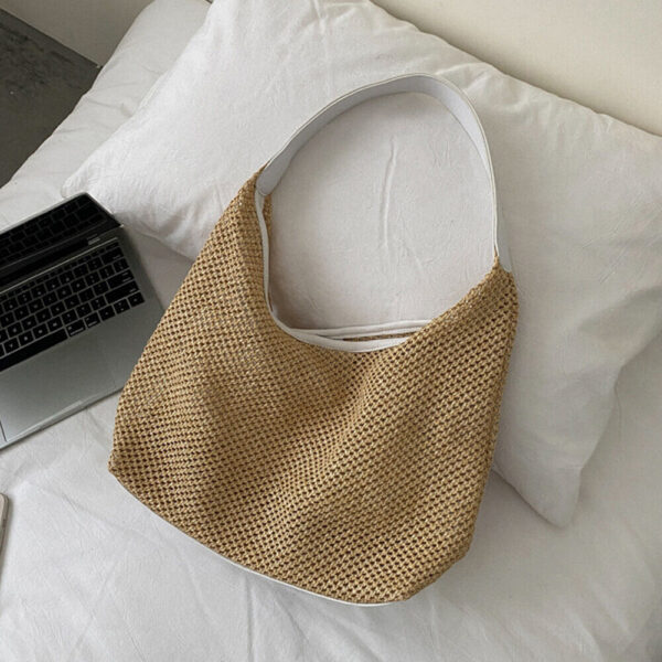 Women Boho Wicker Handbag Bag Tote Beach Straw Woven Summer Rattan Basket Bags - Image 3