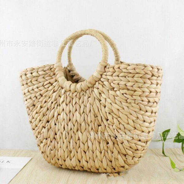 Women Wicker Handbag Bags Totes Beach Straw Woven Lady Outdoor Rattan Basket Bag