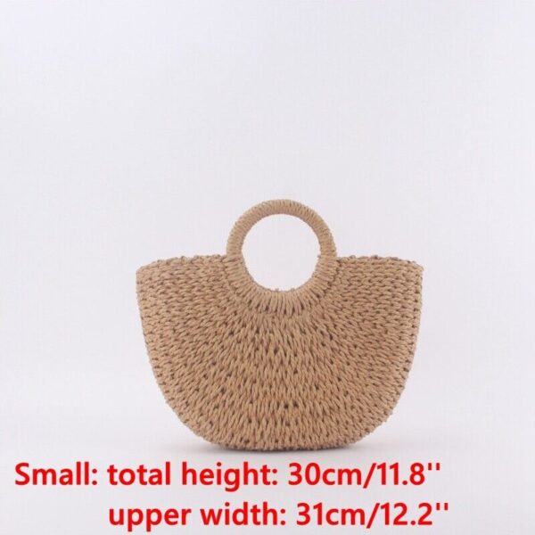 Women Wicker Handbag Totes Summer Beach Straw Woven Boho Rattan Basket Bag New - Image 5