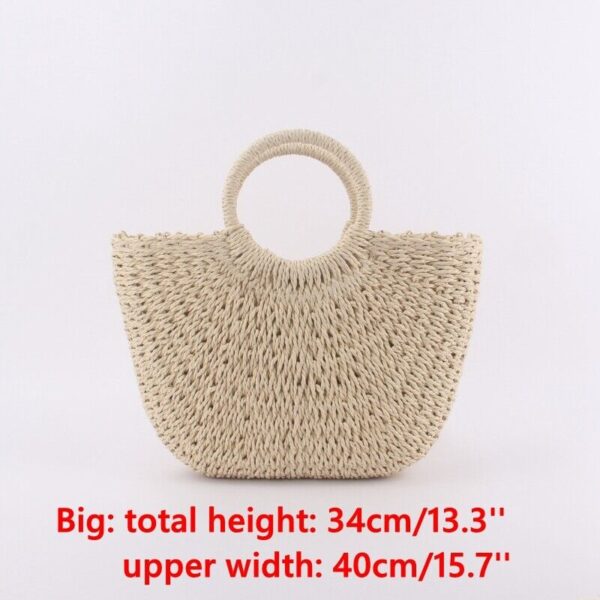 Women Wicker Handbag Totes Summer Beach Straw Woven Boho Rattan Basket Bag New