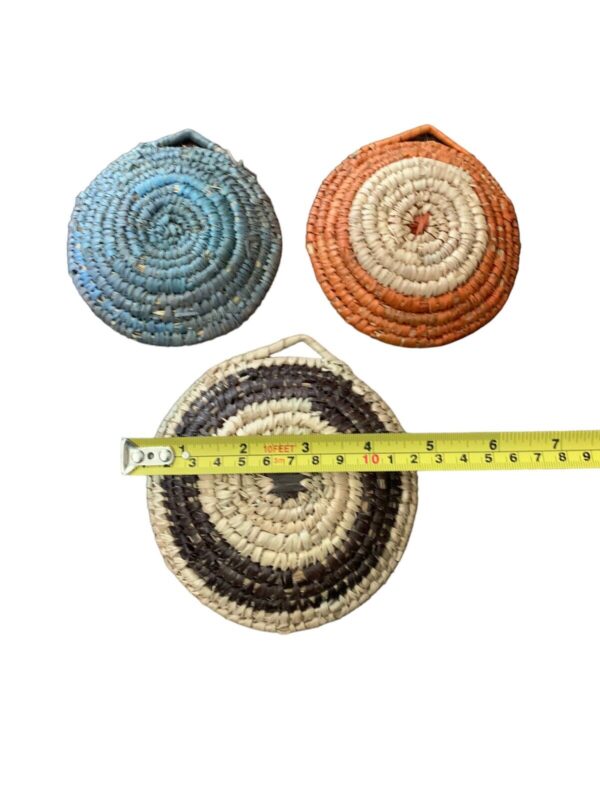 Woven Basket Wall Decor Set - Decorative Seagrass Boho Wall Art Baskets 3 Mauve - Image 5