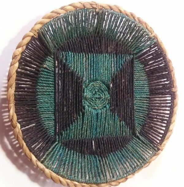 Woven Hanging Wall Décor Round Basket Boho Artistic Straw Dinning Placemat VTG