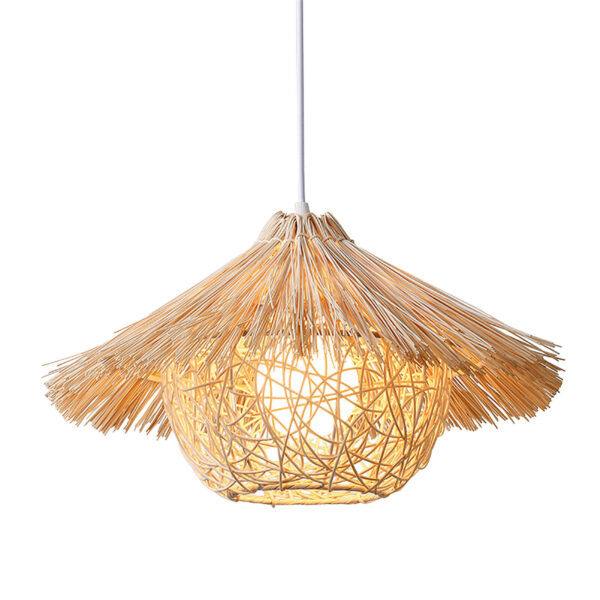 Woven Pendant Light Rustic Rattan Hanging Lamp Decorative Exquisite Pendant L - Image 2