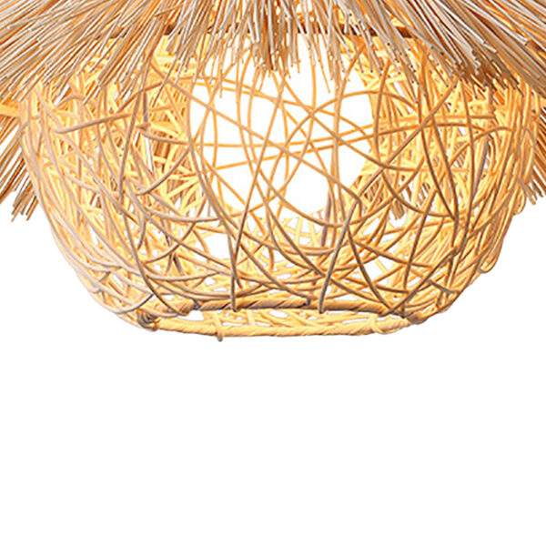 Woven Pendant Light Rustic Rattan Hanging Lamp Decorative Exquisite Pendant L - Image 3