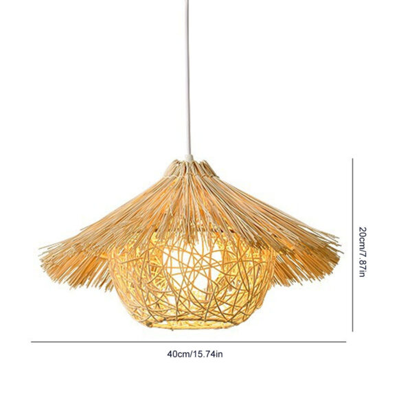 Woven Pendant Light Rustic Rattan Hanging Lamp Decorative Exquisite Pendant L - Image 5