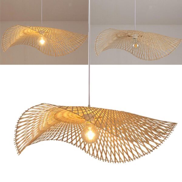 Woven Pendant Wicker Rattan Light Chandelier Lamp for Dining Room Restaurant - Image 5