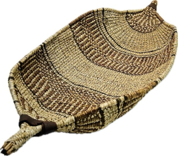 Woven Wicker Basket Oval Braided Storage Display Boho Chic Rustic Boat Style - Image 3