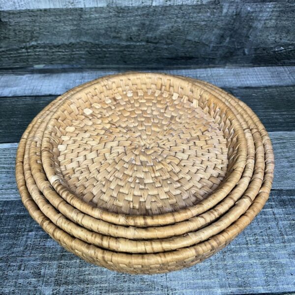 Woven Wicker Nesting Baskets Boho Country Cottage Lot Of 4 Wall Decor - Image 5