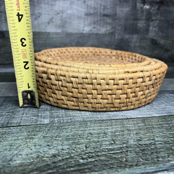 Woven Wicker Nesting Baskets Boho Country Cottage Lot Of 4 Wall Decor - Image 6