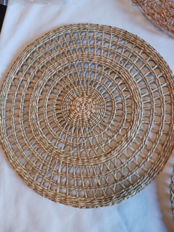 Woven Wicker Rattan Set of 11 Boho Decor African Art Wall Basket - Image 5