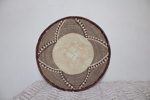 Woven Wicker Rattan Set of Six Boho Decor 6 African Art Wall Tonga Binga Baskets - Image 6