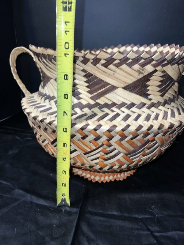 XL Vintage Hand Woven Tarahumara Mexico Handled Basket Bohemian Rustic Storage - Image 2