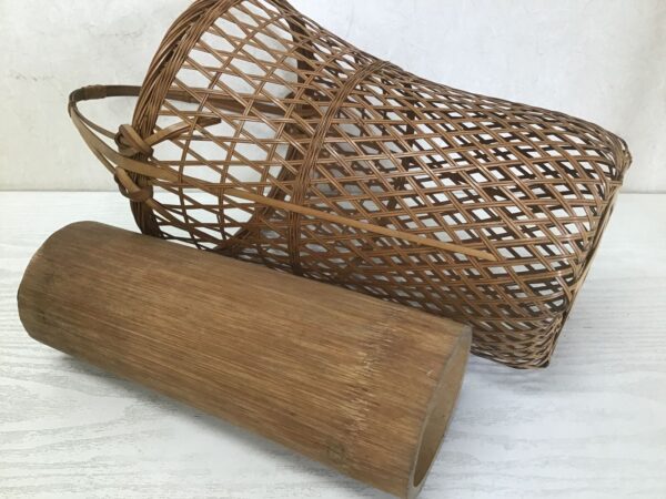 Y1303 Bamboo Woven Basket decor interior Japanese antique ikebana kabin - Image 6