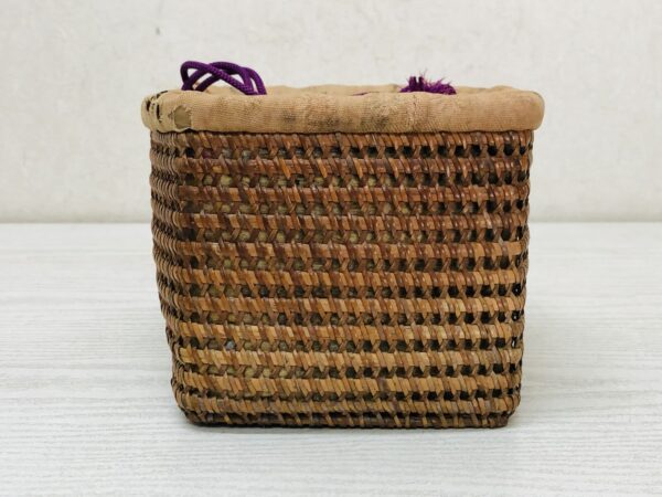 Y3698 Bamboo Woven Basket Travel Tea Ceremony storage case Japan antique vintage - Image 3