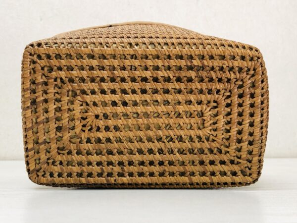 Y3698 Bamboo Woven Basket Travel Tea Ceremony storage case Japan antique vintage - Image 6