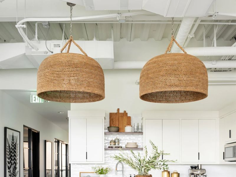 Rattan Pendant Light for Studio or Workspace