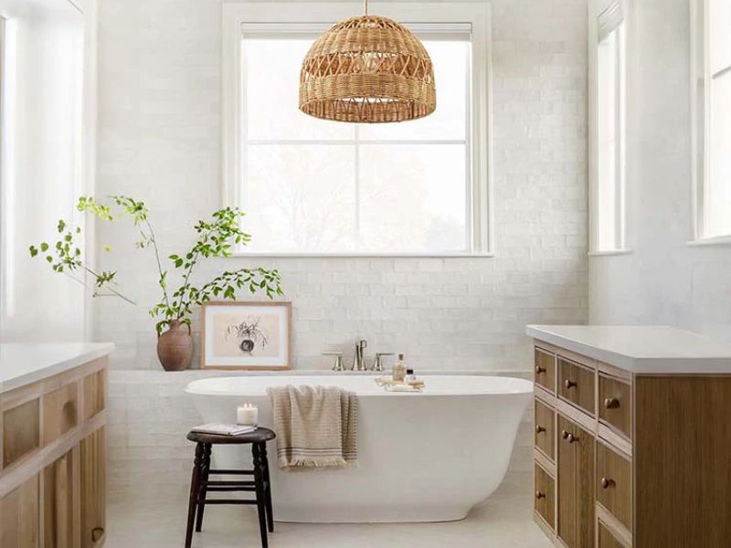 Rattan Pendant Light Bathroom