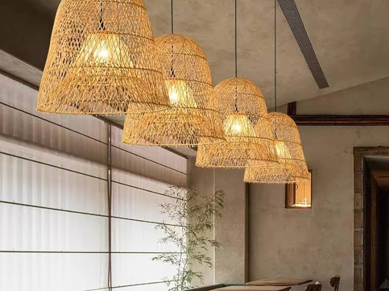 Natural Rattan Lantern Pendant Light