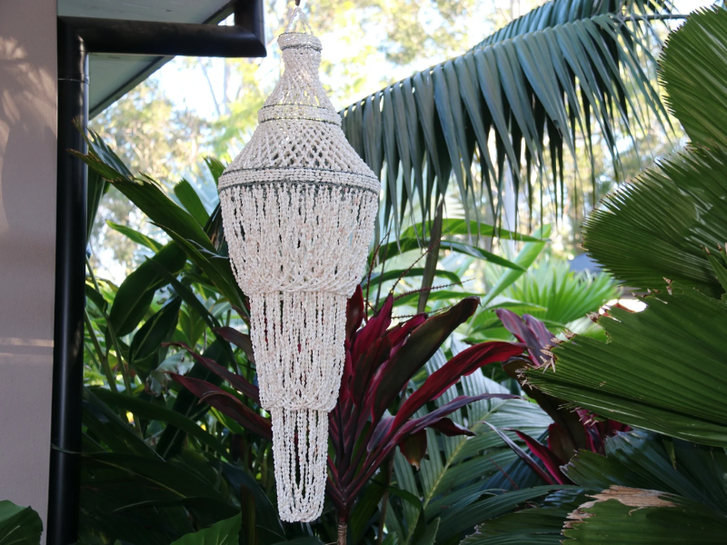 Bali Shell and Rattan Pendant Light