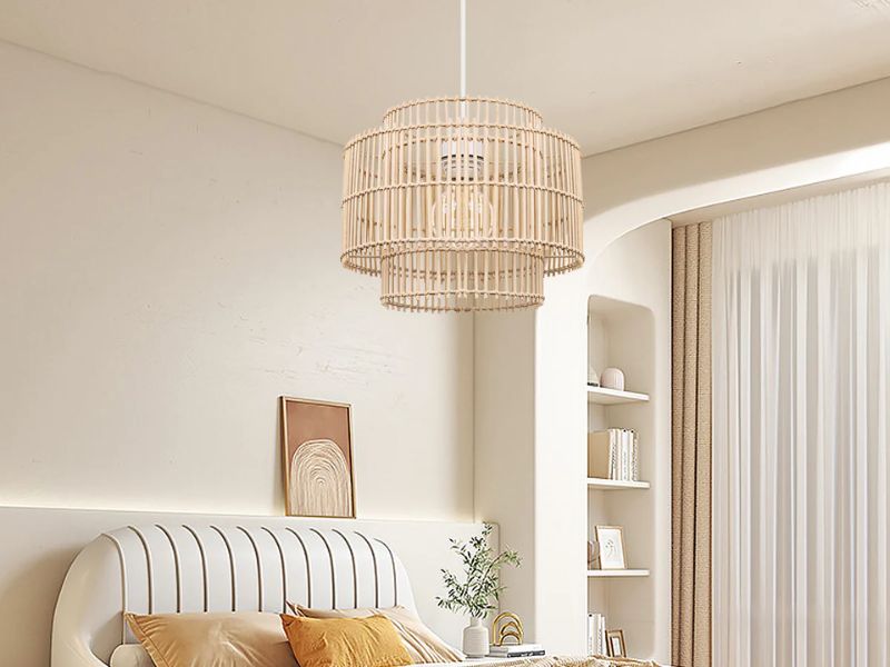  Coastal Round Rattan Pendant